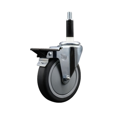 Service Caster 5'' Thermoplastic Rubber Swivel 7/8'' Expanding Stem Caster with Brake SCC-EX20S514-TPRB-PLB-78